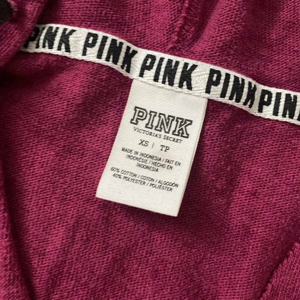 XS VS PINK Burgundy V-Neck Sweater - Picture 3 of 5